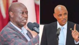 A collage of Rigathi Gachagua and DCI Boss Amin Mohamed.